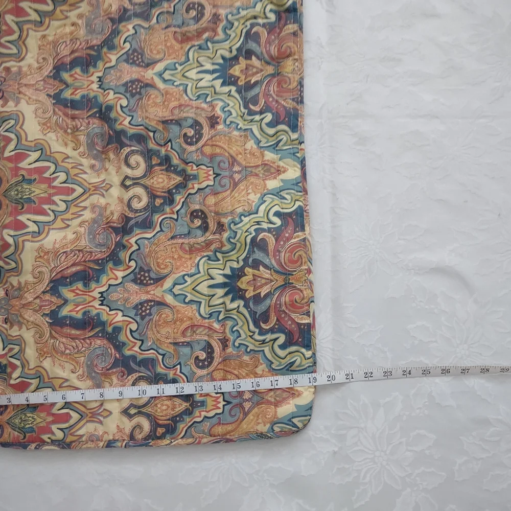 4 Piece Quilted Throw Paisley 2 Long Lumbar   Shams One Throw Pillow